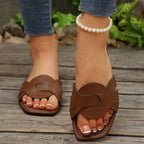 Damen modische Slides mit floraler Applikation R&B