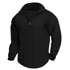 Herren bequeme Fleecejacke mit modernem Reißverschluss und strukturiertem Design R&B