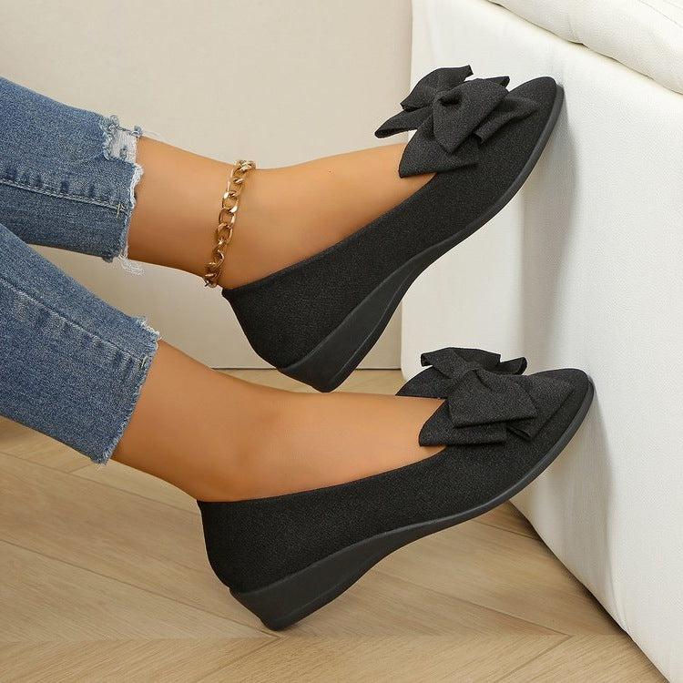 Damen elegante Ballerinas mit modischer Schleifen-Applikation R&B