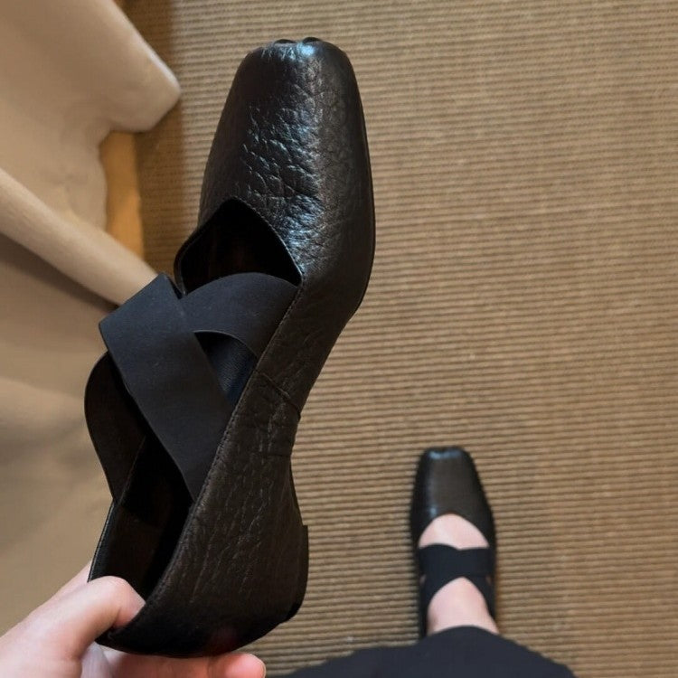 Damen Mokassins mit elastischen Überkreuz-Riemen und formschönem Design R&B