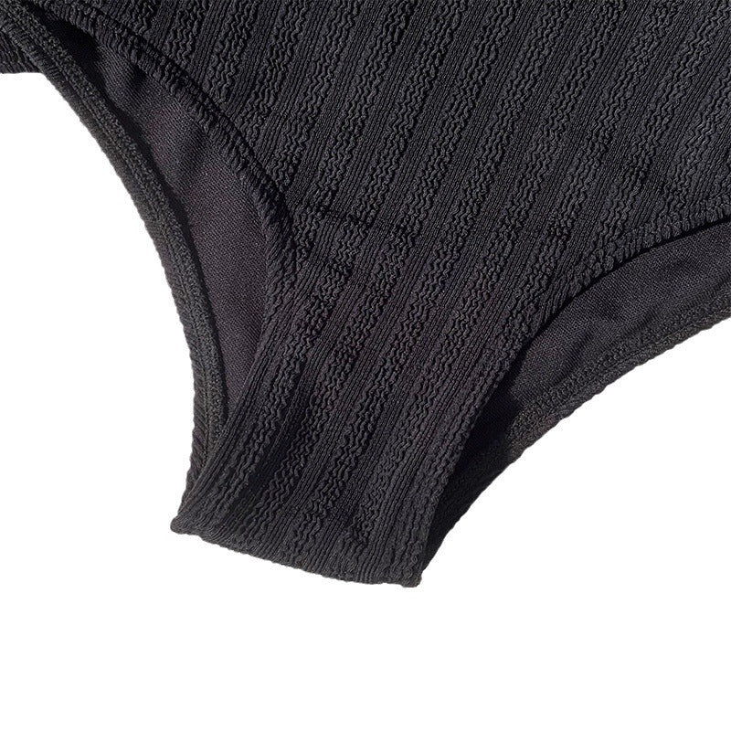 Damen Sportliches Bikini-Set mit hohem Schnitt und verstellbaren Trägern R&B