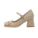 Damen elegante Ballerinas mit funkelnder Schleifenapplikation R&B