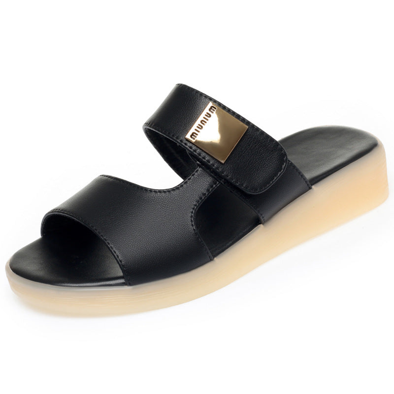 Damen Sandalen mit verstellbarem Riemen und goldenem Schmuckdetail R&B