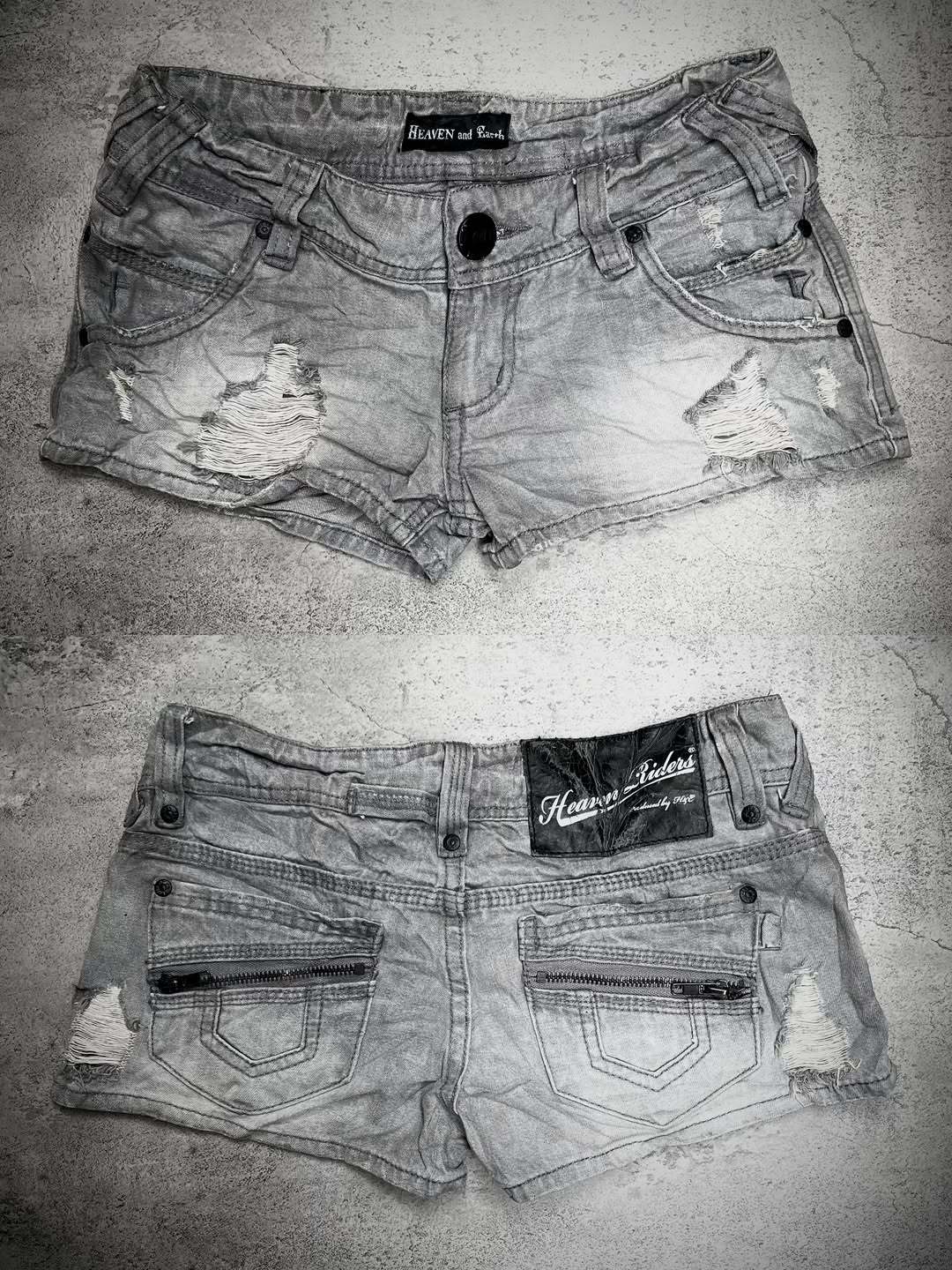 Damen trendy Jeans-Shorts mit distressed Details R&B