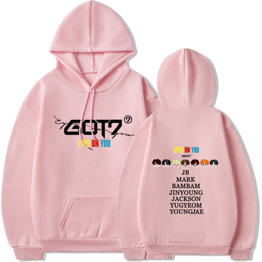 Damen Kapuzensweater mit einzigartigem GOT7 Design und bequemer Passform R&B