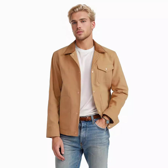 Herren lässige Baumwolljacke im Worker-Stil R&B