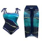 Damen Einteiler Badeanzug mit elegantem transparentem Cover-Up