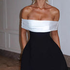 Damen Off-Shoulder Cocktailkleid mit voluminösem Rock R&B