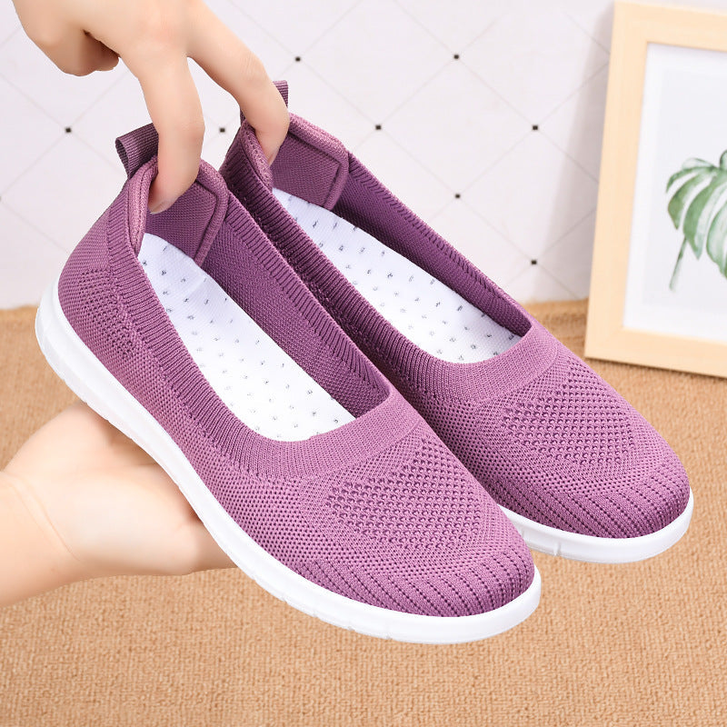 Damen Elastische Slip-On Freizeitschuhe