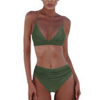 Damen Hochgeschnittener Bikini mit raffiniertem Rüschendesign R&B