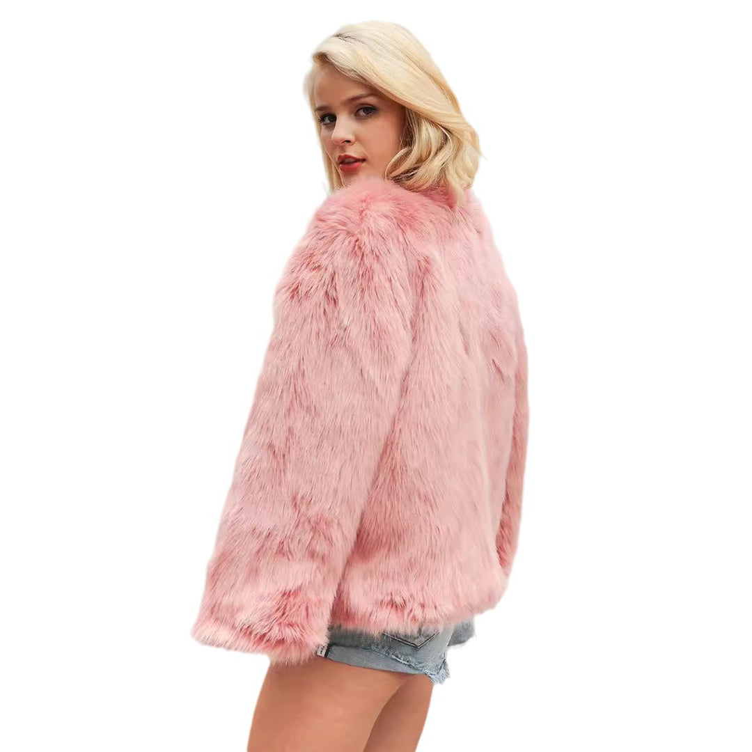 Damen Luxuriöse Kunstpelzjacke mit weichem Innenfutter R&B
