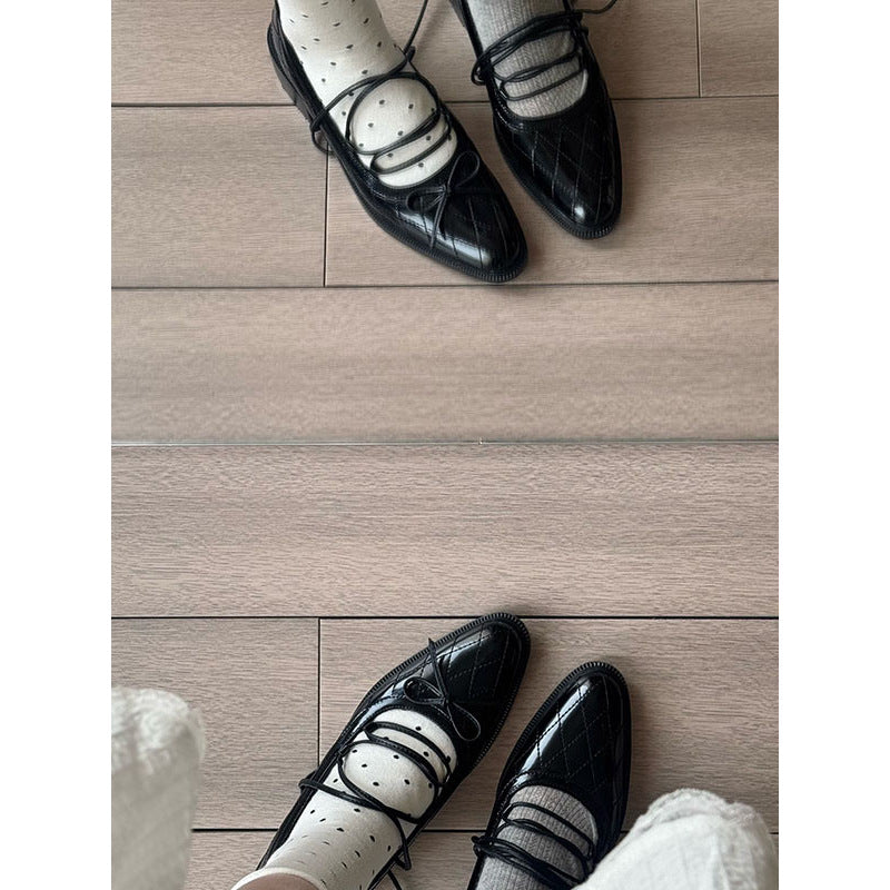 Damen edle Lackleder-Schuhe mit raffiniertem Schnürdesign R&B