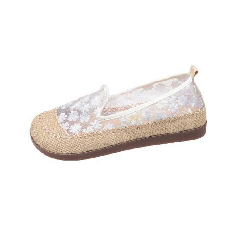 Damen Slip-On Ballerinas mit floraler Transparenz und rutschfester Sohle R&B
