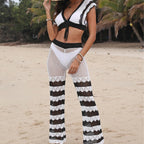 Damen Häkel-Set mit sexy Crop-Top und panty R&B