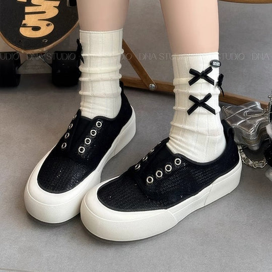 Damen Sportliche Sneakers mit atmungsaktivem Netzmaterial und modischem Plateau R&B