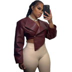 Damen Kunstlederjacke mit modernem Schnitt R&B