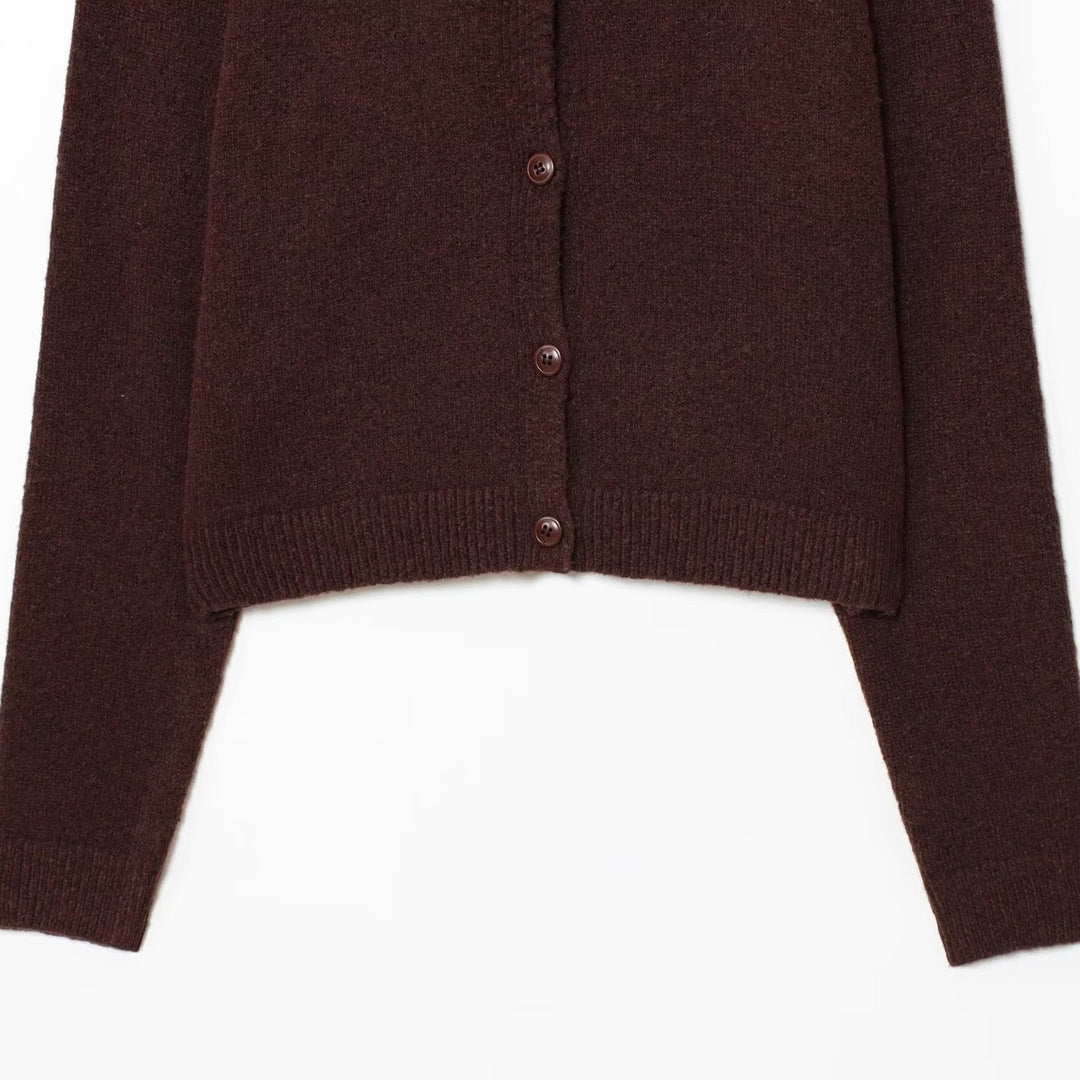 Damen Kuschelweicher Cardigan aus hochwertiger Wolle mit praktischen Knöpfen R&B