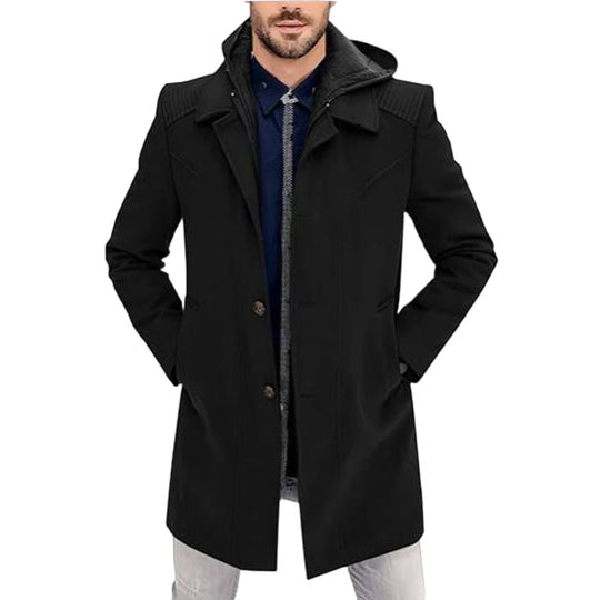 Herren eleganter Übergangsmantel mit paspelierten Details R&B