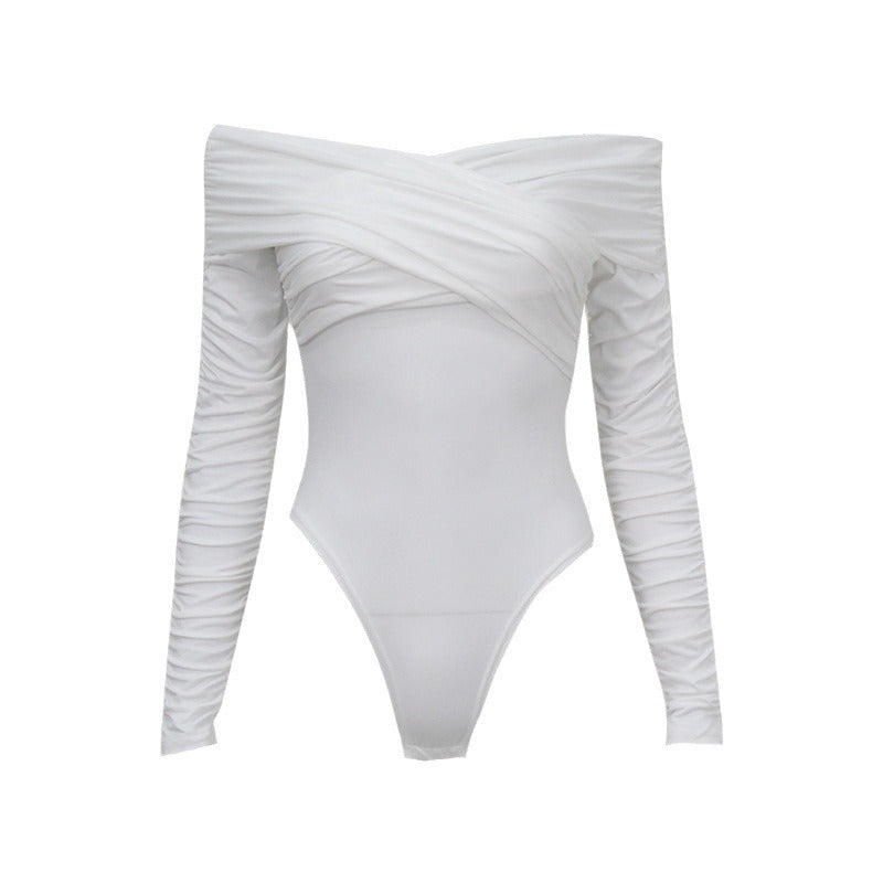 Damen Body mit rüschierten Ärmeln R&B