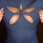 Damenoberteil mit einzigartigem Cut-Out-Design und eleganter Schnürung R&B