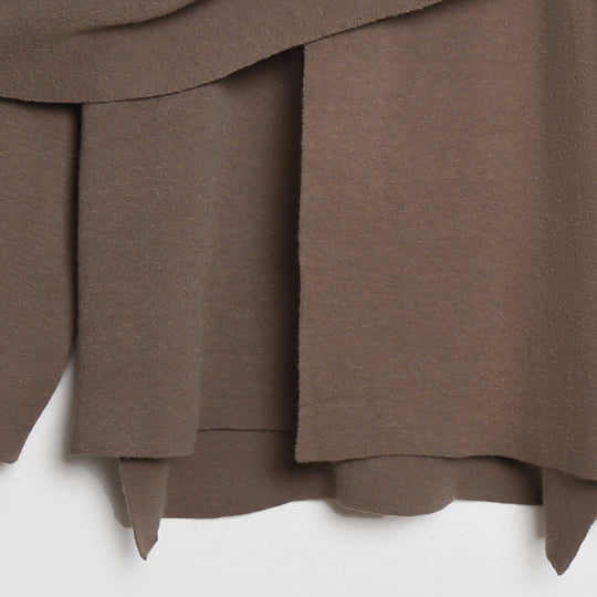 Damen gemütlicher Strickponcho mit raffinierten Drapierungen R&B