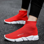 Damen Komfortable Slip-On Sneakers mit hohem Strickdesign R&B