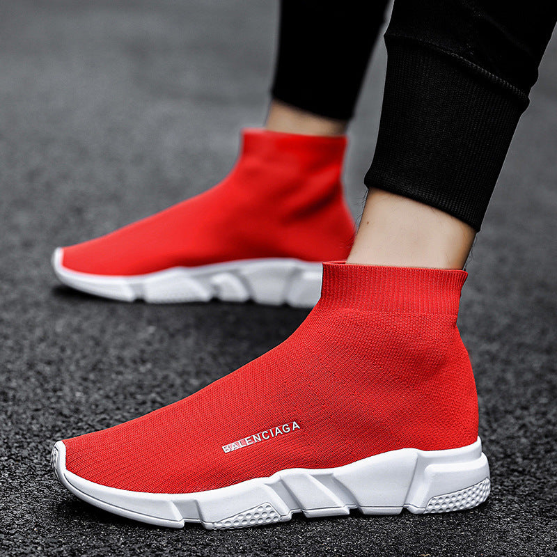 Damen Komfortable Slip-On Sneakers mit hohem Strickdesign R&B