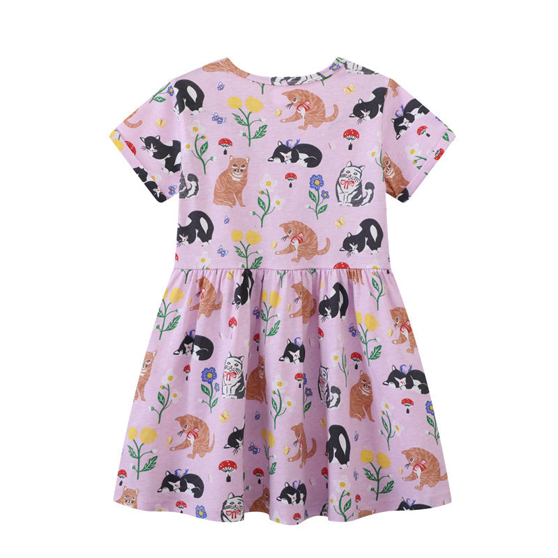 Mädchen T-Shirt Kleid mit kreativem Taschenmotiv R&B