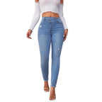 Damen Hochtaillierte Ripped Jeans im modernen Skinny Fit R&B