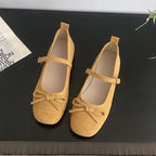 Damen elegante Ballerinas mit modischem Riemen und Schleifenakzent