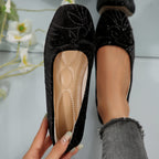 Damen Ballerinas mit elegantem Glitzermuster und feiner Schleifenapplikation R&B