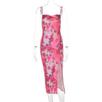 Damen Midi-Kleid mit asymmetrischem Saum und floralem Muster R&B