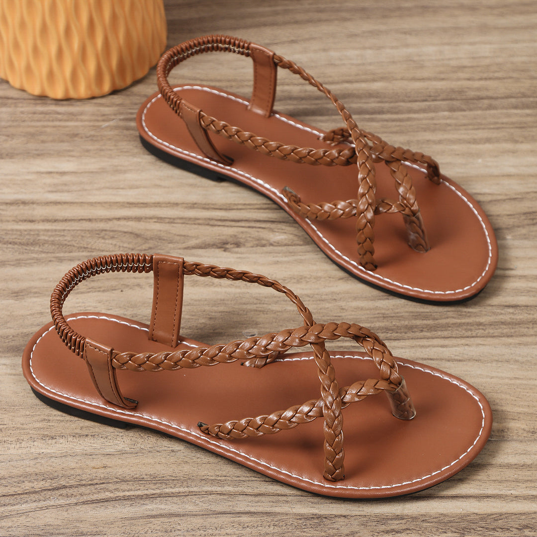 Damen Glamouröse Zehentrenner-Sandalen mit geflochtenem Riemendesign R&B