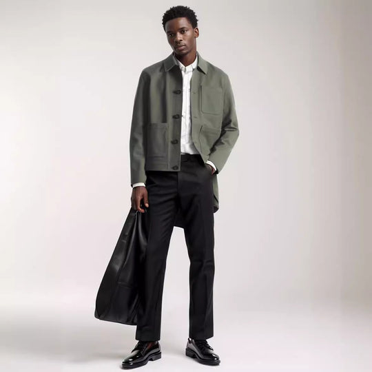 Herren leichte Utility-Jacke mit funktionalen Taschen und modernem Schnitt R&B