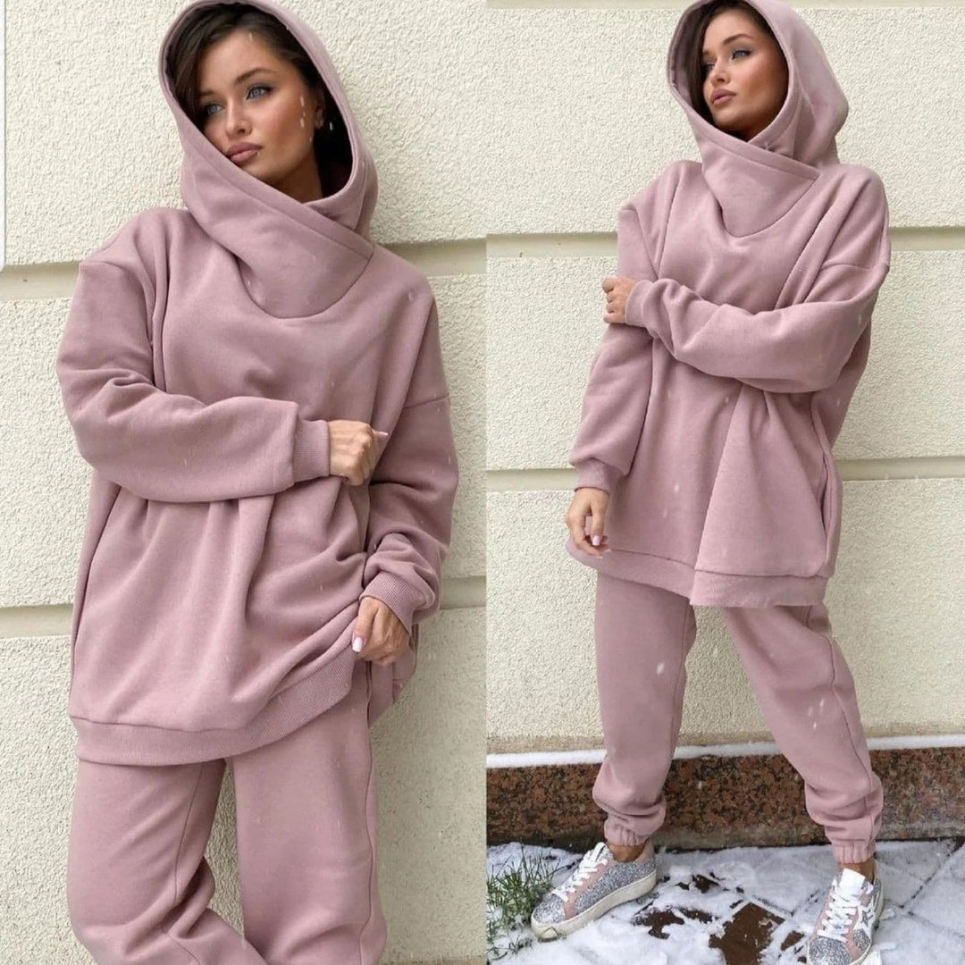 Damen lässiges Oversized Sweatshirt und Jogginghose Set R&B