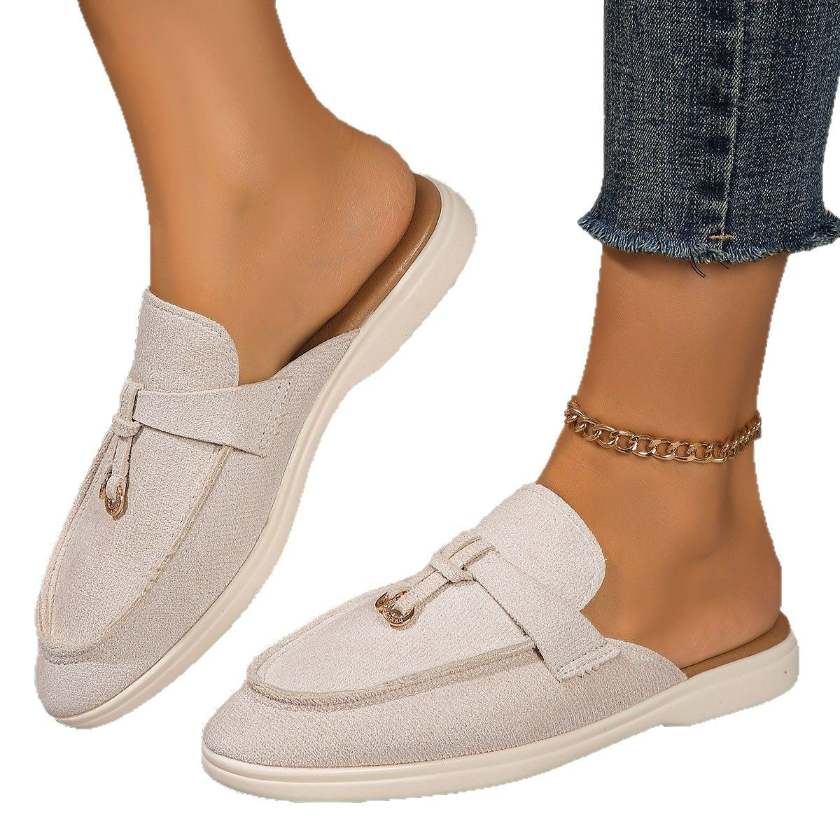 Damen Bequeme Slip-On Mokassins mit eleganter Schnallen-Applikation R&B