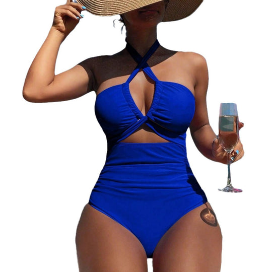 Damen Eleganter Einteiler Badeanzug mit betontem Schnitt R&B