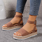 Damen Wedge-Sandaletten mit elegantem Riemen-Design und komfortablem Fußbett R&B