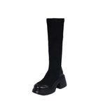 Damen Überknee-Stiefel mit modischem Blockabsatz R&B