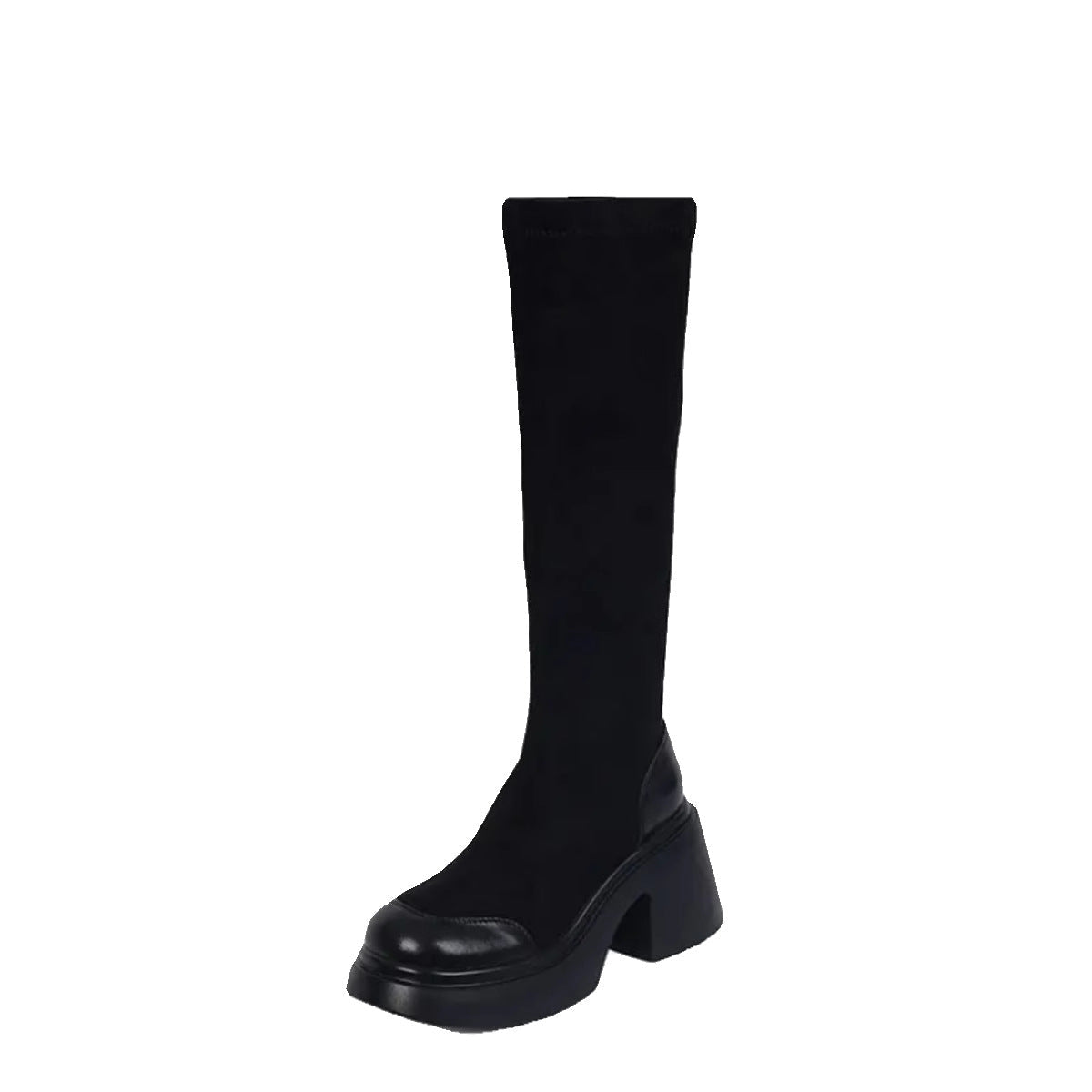 Damen Überknee-Stiefel mit modischem Blockabsatz R&B