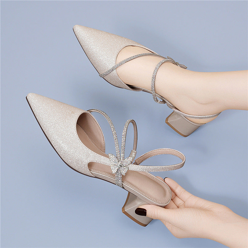 Damen Elegante Slingback-Pumps mit funkelndem Schmuckdetail R&B