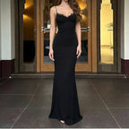 Damen Maxi-Kleid mit verstellbaren Spaghetti-Trägern und elegantem Rückenausschnitt R&B
