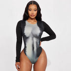 Damen Langarm Bodysuit R&B