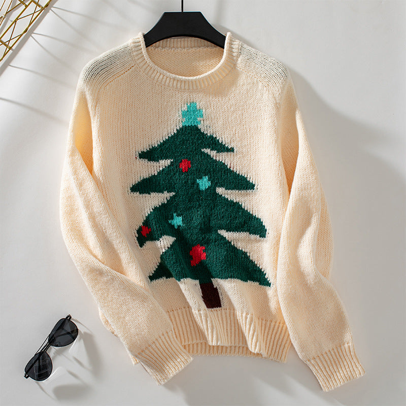Damen Pullover mit festlichem Weihnachtsbaum-Motiv R&B