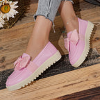 Damen Loafers mit dekorativem Schleifen-Design und rutschfester Sohle