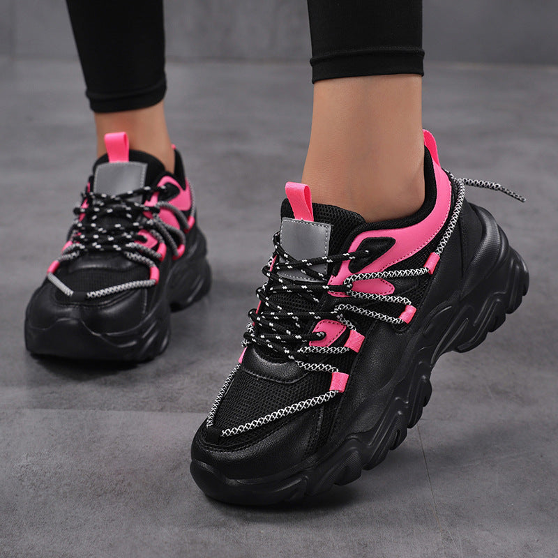 Damen Sportliche Chunky Sneaker mit atmungsaktivem Netzobermaterial