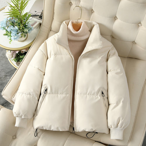 Damen Modische und isolierte Pufferjacke mit festem Kragen und tiefen Taschen R&B