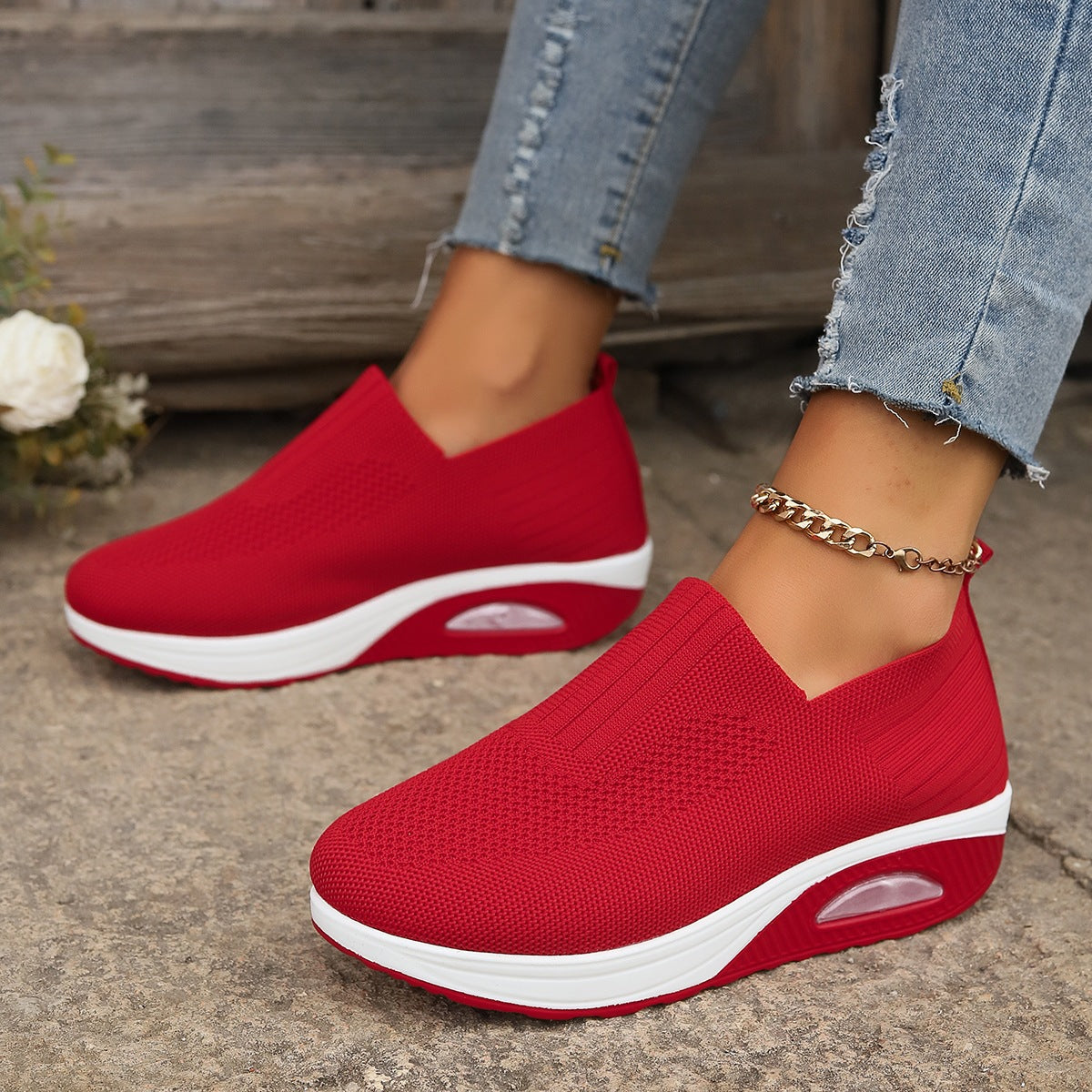 Damen Atmungsaktive Slip-On Sneakers mit erhöhtem Komfort R&B
