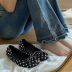 Damen Ballerinas mit raffiniertem Punktenmuster und komfortablem Innenfutter R&B