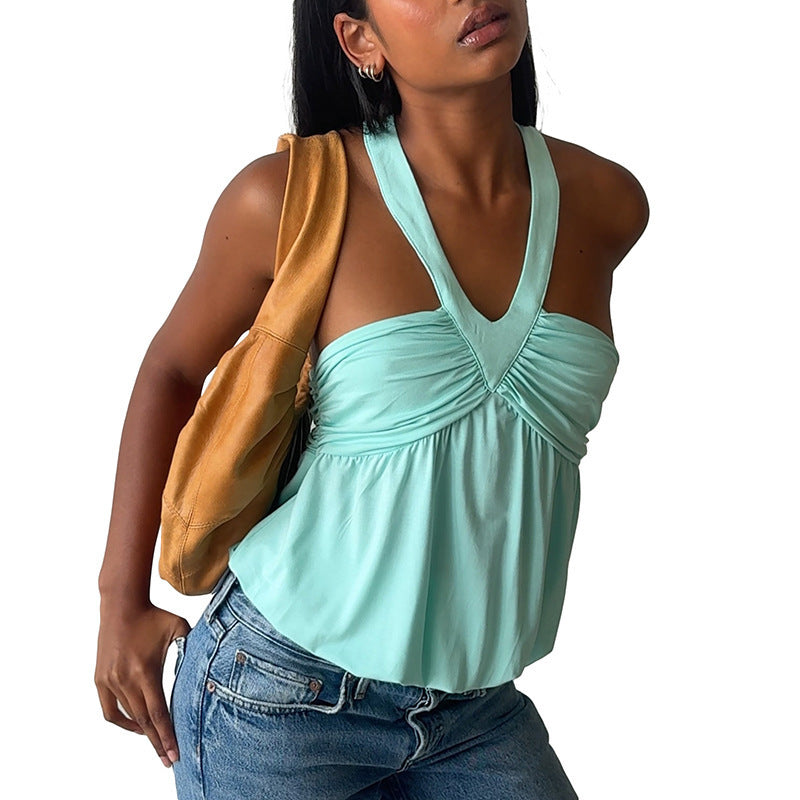 Damen Cut-Out Top mit fließendem Schnitt und V-Ausschnitt R&B